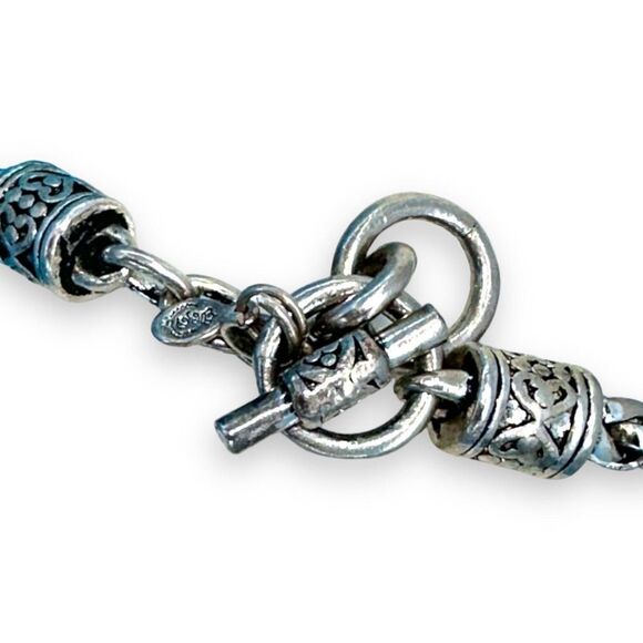 Premier Designs Silver Bracelet 8” Twisted Chain Link Toggle Clasp - Picture 4 of 7